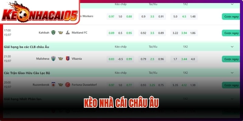 Kèo nhà cái Châu Âu
